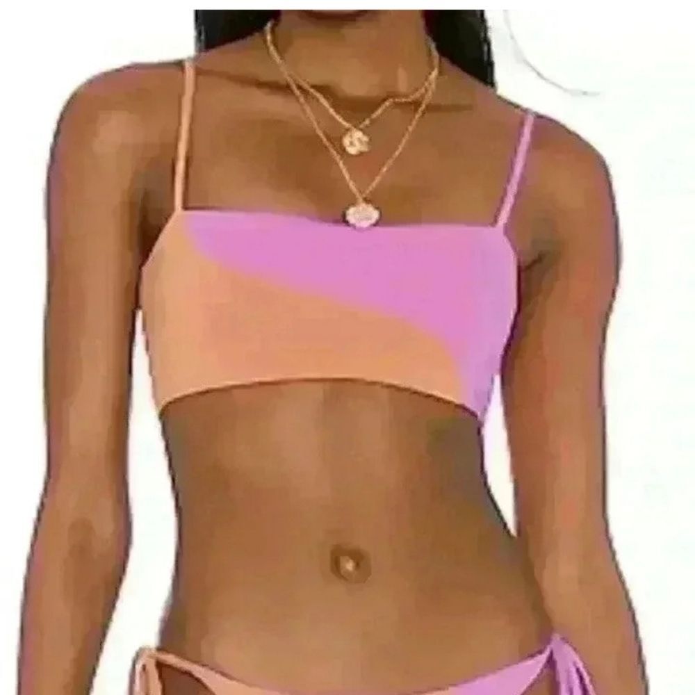 New L*Space Ari Colorblock Bikini Swimsuit Top Size S